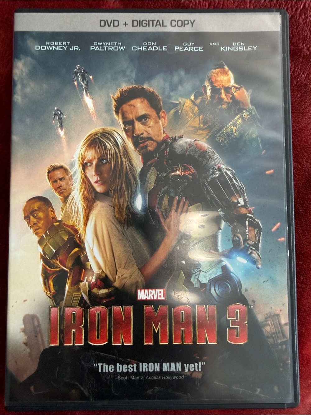 Marvel Iron Man 3 DVD Cover – Red, Gold, Black Artwork